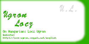 ugron locz business card